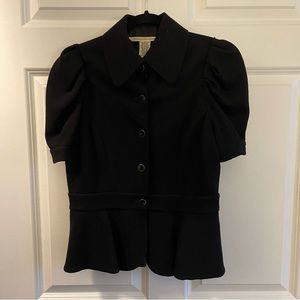 Vintage Diane Von Furstenberg Black Short Sleeve Jacket | 8